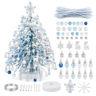 Photo of DIY Beaded Christmas Tree Kit, Lighted Crystal Bead Holiday Craft Set for Adults