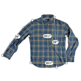 Photo of Banana Republic Luxe Flannel Shirt Mens M Camden Fit Blue Green Plaid Button Up