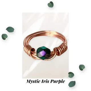 Photo of Mystic Iris - Purple - Copper Wire Wrapped Ring - Size 5