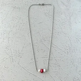 Photo of Sweet Kiss, Sweet Love, Sweet Romance - Argentium Wrapped FW Pearl Necklace