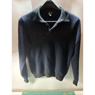 Photo of Used J.Crew Mens 100% Cashmere Polo Long sleeve Sweater Blue/black Large