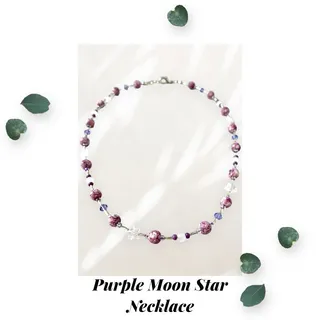 Photo of Purple Moon Celestial Crystal Star Necklace
