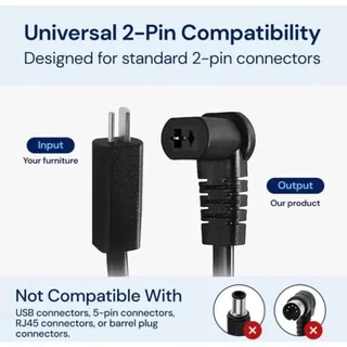Photo of The Blue Cactus Reclining Furniture Power Supply Kit - 2-Pin Furniture Charger