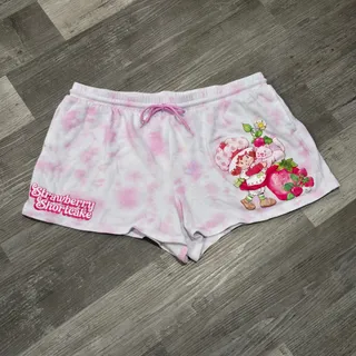 Photo of Strawberry Shortcake Pink Tie-Dye Lounge Shorts w. Pockets