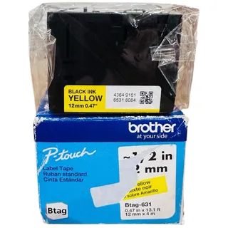 Photo of Brother P-touch Yellow Label Tape Btag-631 12mm 0.47” Sealed