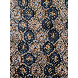 Photo of Vintage Hermès 100% Silk Men's Blue Tie With Multicolor Geometric Designs