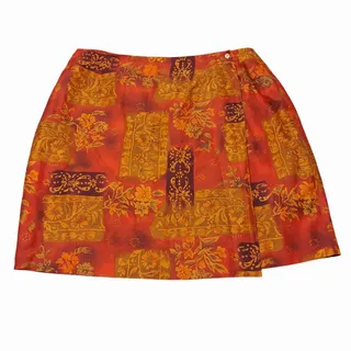 Photo of Talbots Silk and Linen Blend Multicolor Floral Print Wrap Skirt