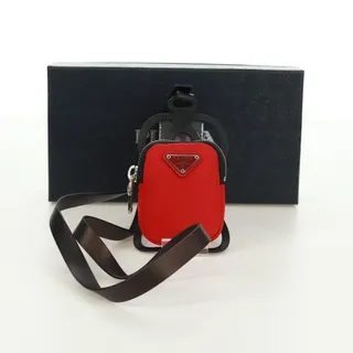 Photo of Prada Nylon Phone Holder Neck Pouch Red