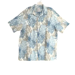 Photo of Margaritaville Silk Blend Multicolor Tropical Hawaiian Print Button Front Shirt