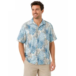 Photo of Margaritaville Silk Blend Multicolor Tropical Hawaiian Print Button Front Shirt