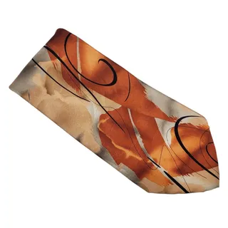 Photo of Jerry Garcia Vintage Silk Necktie Courtyard Orange Abstract