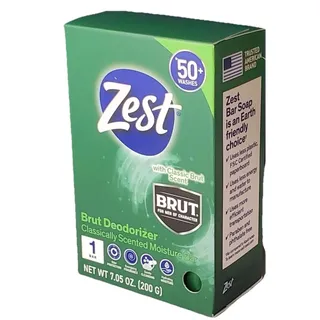 Photo of Zest Brut Deodorizer Classically Scented Moisture Bar 7.05 oz 4 Bars Total Men’s