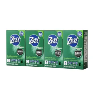 Photo of Zest Brut Deodorizer Classically Scented Moisture Bar 7.05 oz 4 Bars Total Men’s