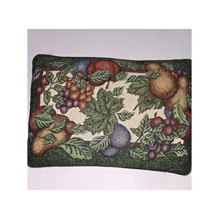Photo of Vintage-Style Tapestry Lumbar Pillow – Fruit & Foliage Design  