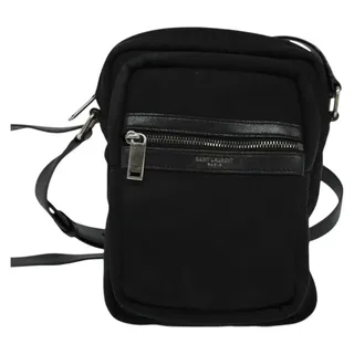 Photo of Saint Laurent Canvas Shoulder Bag Black