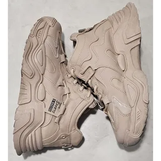 Photo of Unbranded Chunky Dad Style Sneakers Womens Size EU 40 Tan Lace Up Shoes