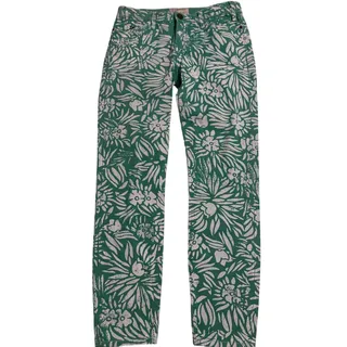 Photo of DVF Loves Current/Elliott Mint Green Floral Patterned Painted Jeans, Size 28