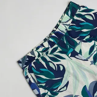 Photo of C&C California Blue Tropical Print Wide Leg Linen Pants