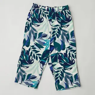 Photo of C&C California Blue Tropical Print Wide Leg Linen Pants
