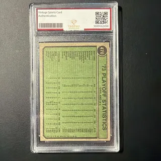 Photo of 1974 Topps-A.L. Playoffs Reggie Jackson #470-Vintage Sports Card Authentication