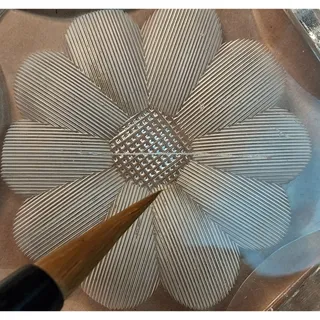 Photo of Antique ABP Cut Glass Nappy Bowl Intaglio Daisy Handle Sawtooth 6" Candy Dish