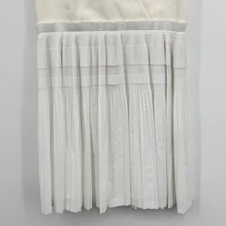 Photo of Raoul dress 8 fit and flare crossover pleated sleeveless V neck white cream