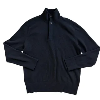Photo of Banana Republic Men's Large Black Knit Pullover Sweater Italian Yarn