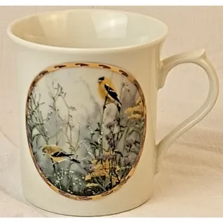 Photo of Lenox Golden Splendor Coffee Mug Catherine McClung Natures Collage Goldfinch '94