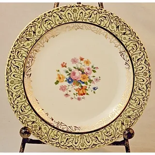 Photo of Vintage Royal China Inc Empire Charm Salad Plate 7 Inch 22K Gold Filigree USA