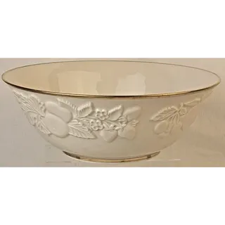 Photo of Lenox Fruits Of Life 9" Round Vegetable Serving Bowl Ivory Porcelain Gold Trim