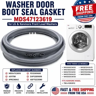 Photo of Washer Door Boot Gasket MDS47123619 AP6236842 for LG WM3700HVA/00 WM3500CW/00