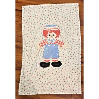 Photo of Vtg Raggedy Ann Character Nursery Swaddle Blanket Floral Calico