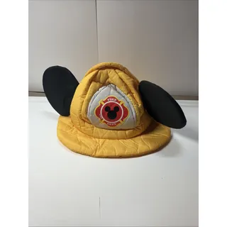 Photo of Mickey Mouse Ears Fireman Helmet Fire Fighter Disney Hat Yellow Size XXS