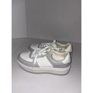 Photo of Madden Girl White And Grey Ripper Style Lace-Up Sneakers Women’s Size 9