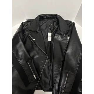 Photo of Lane Bryant Black Faux Leather Moto Jacket Size 18/20 New With Tags