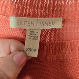 Photo of Eileen Fisher 100% Organic Linen Lightweight Oversized Tunic Sweater Size XS