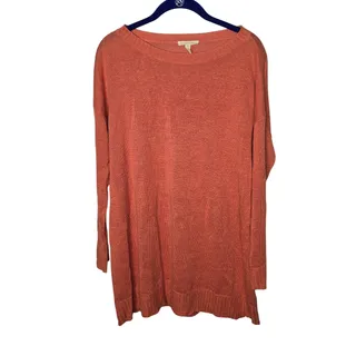 Photo of Eileen Fisher 100% Organic Linen Lightweight Oversized Tunic Sweater Size XS