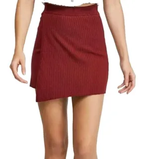 Photo of Free People Wine Faux Wrap Ribbed Knit Skirt Size Medium NWT