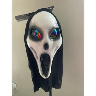 Photo of SCREAM RED RHINESTONES DEVIL BLING GHOST FACE MASK HALLOWEEN COSTUME NEW