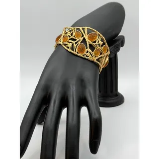 Photo of Michael Vincent Michaud 18K Gold Plated Pinecone Cuff Bracelet
