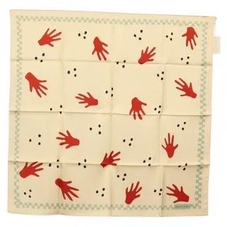Photo of Bvlgari Silk Hand Motif Scarf In Davide Pizzigoni Beige
