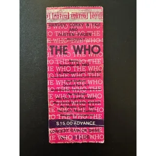 Photo of Rare Vintage The Who 09/261982 Concert Ticket Stub Rich Stadium Buffalo NY