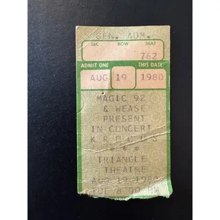 Photo of KROCUS Vintage Concert Ticket Stub Rochester NY 08/19/1980