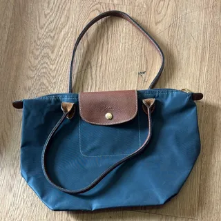 Photo of Elegant Blue and Brown Tote Bag