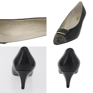 Photo of Saint Laurent Heel Leather Pumps Black