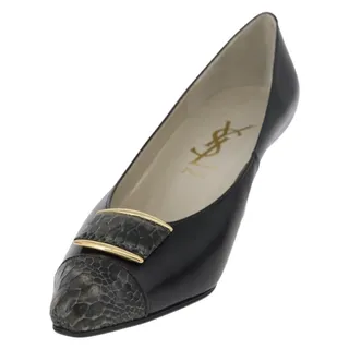 Photo of Saint Laurent Heel Leather Pumps Black