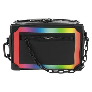 Photo of Louis Vuitton Taiga Rainbow Mini Soft Trunk Shoulder Bag Black
