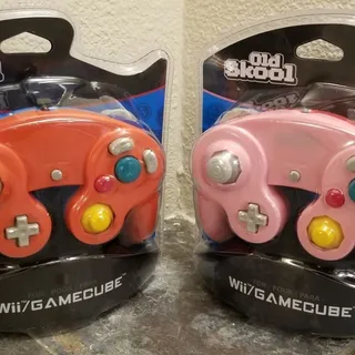 Photo of 2 Gamecube Controllers - Red & Pink (NEW) - Nintendo - Old Skool