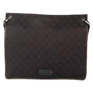 Photo of Gucci GG Canvas Shoulder Bag Dark Brown