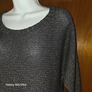 Photo of EUC Premise Studio, metallic gray three quarter sleeve long sweater sz L